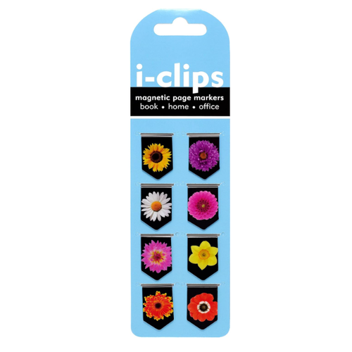  Peter Pauper Press Flowers I-Clips Magnetic Page Markers 