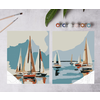Cate Paper Co. Sailboats At Sea Paint-By-Numbers Kit