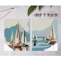 Sailboats At Sea Paint-By-Numbers Kit