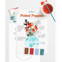 Potted Poppies Watercolor Painting Kit