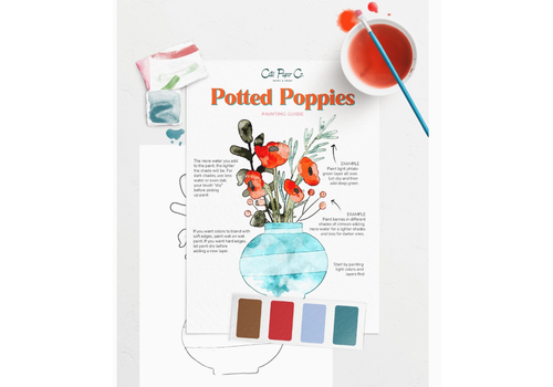  Cate Paper Co. Potted Poppies Watercolor Painting Kit 