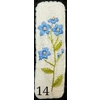 Quince Fables Embroidered Rectangle Hair Barrette Blue Flowers