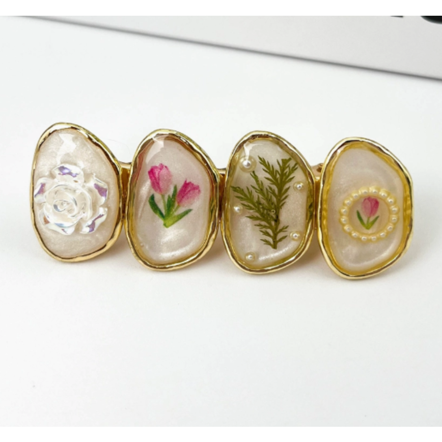Retro Flower Duckbill Clip