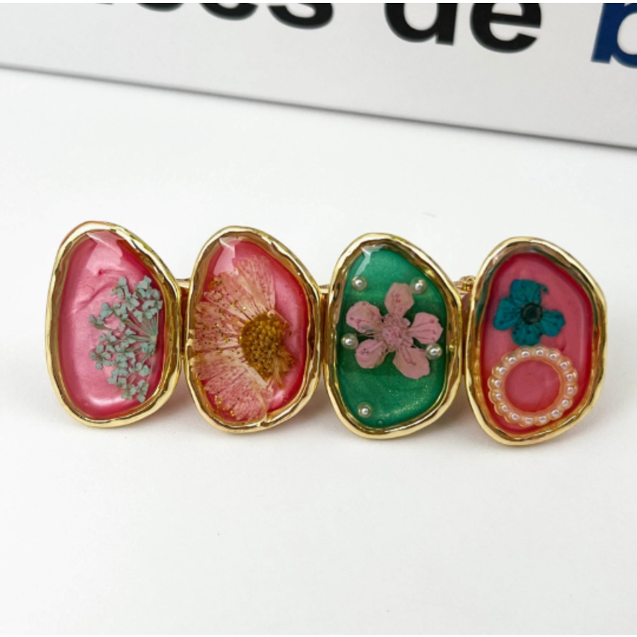 Retro Flower Duckbill Clip