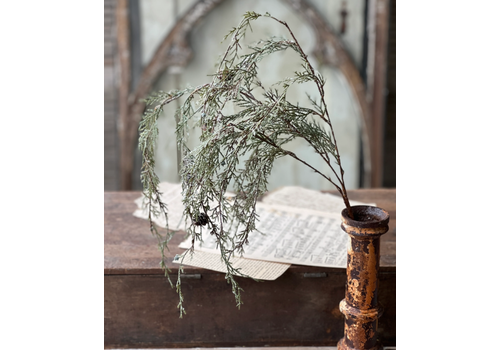  34" Weeping Cedar Branch with Snow 