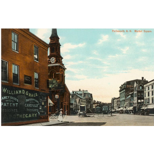  Found Image Press Market Sq. Portsmouth Vintage Image Postcard 