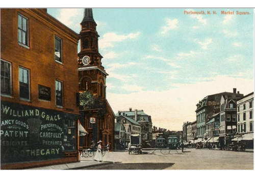  Found Image Press Market Sq.  Portsmouth Vintage Magnet 