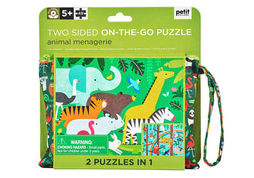  Animal Menagerie Two-Sided On-the-Go Puzzle 