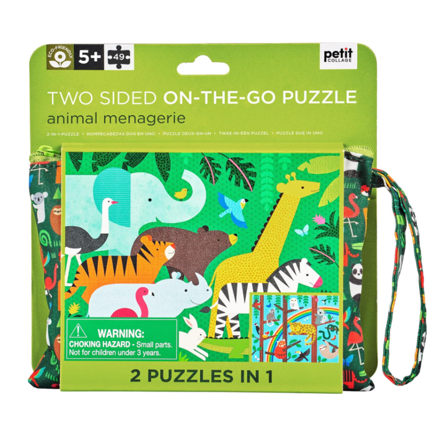 Animal Menagerie Two-Sided On-the-Go Puzzle