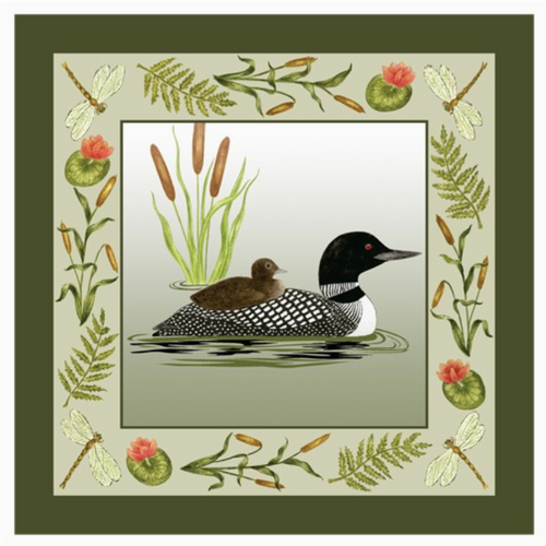  Alice's Cottage Flour Sack Towel Loon with Baby 