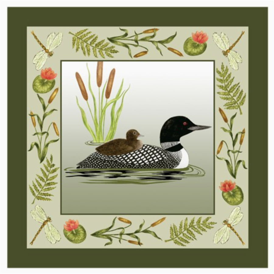 Flour Sack Towel Loon with Baby