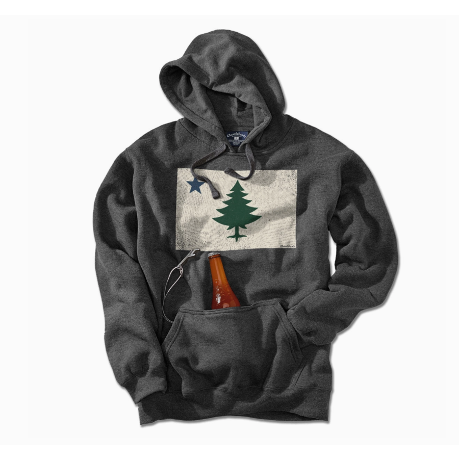 Vintage Maine Flag Tailgater Hoodie