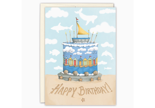  Biely & Shoaf Seaside Cake Birthday Card 
