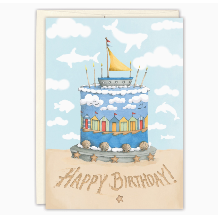 Seaside Cake Birthday Card