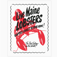 Live Maine Lobsters Retro Magnet