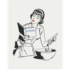 Fridgedoor Mid-Century Modern Cookbook Woman Magnet