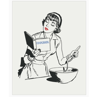Mid-Century Modern Cookbook Woman Magnet