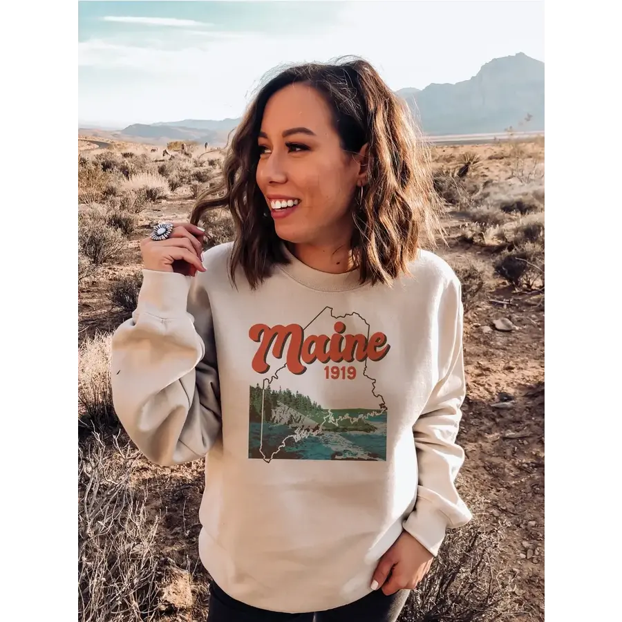 Nature Maine Sweatshirt Sand