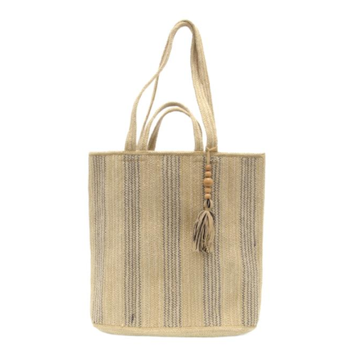  Joy Accessories Striped Jute Tote 