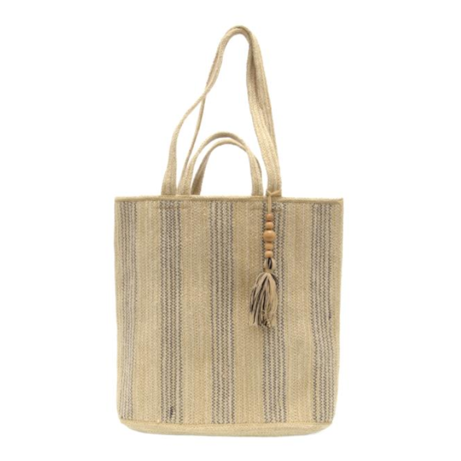 Striped Jute Tote