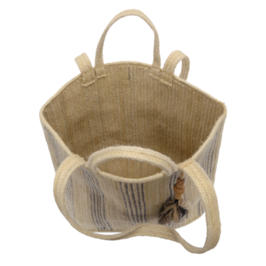 Striped Jute Tote