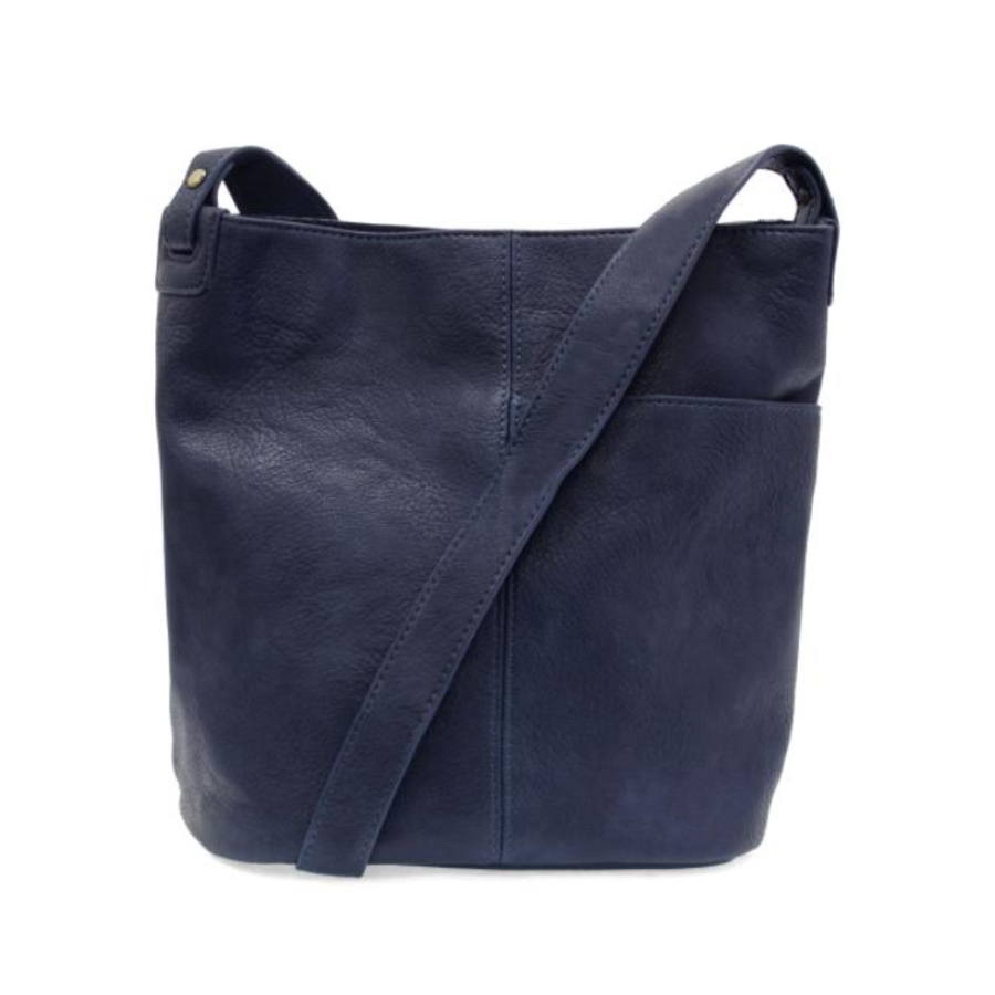 Vegan Leather Slip Pocket Bucket Bag