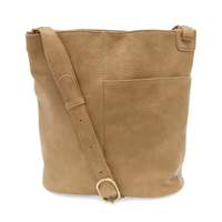 Vegan Leather Slip Pocket Bucket Bag