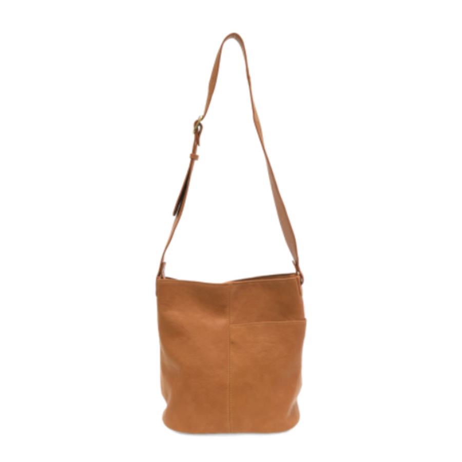 Vegan Leather Slip Pocket Bucket Bag
