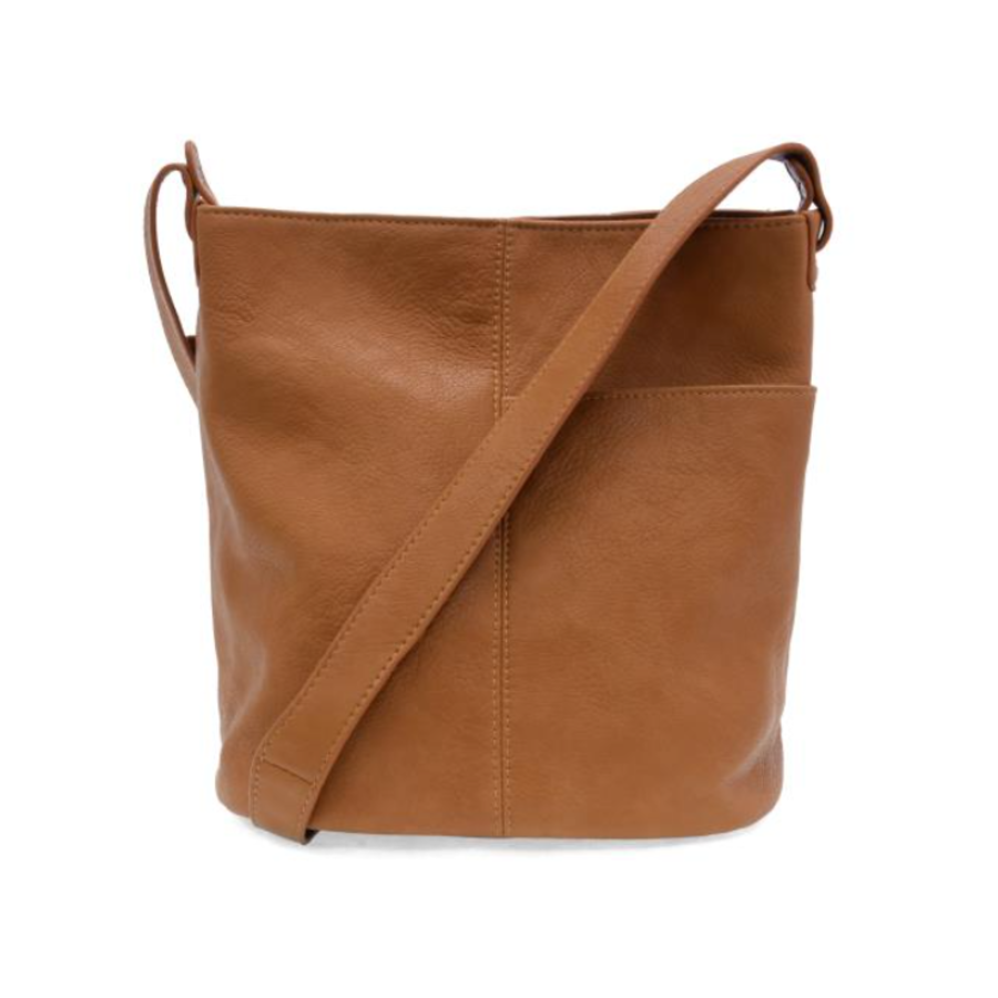 Vegan Leather Slip Pocket Bucket Bag