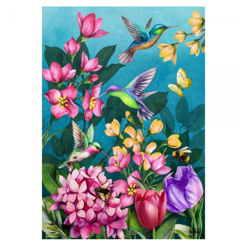  Springtime Hummingbirds Garden Flag 