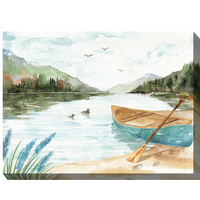 40x30 Outdoor Art Blue Canoe