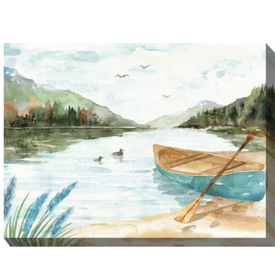 40x30 Outdoor Art Blue Canoe