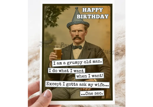  Raven's Rest Studio Gotta Ask My Wife Birthday Card 