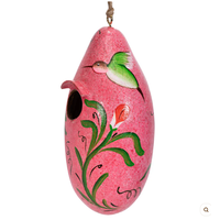 Hummingbirds Painted Gourd Birdhouse