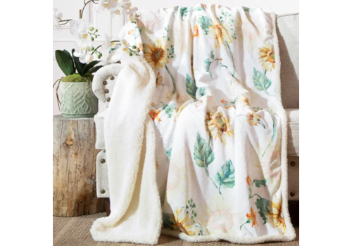Carstens Inc Sunflower Plush Sherpa Throw 54" x 68"   Carstens Inc Sunflower Plush Sherpa Throw 54" x 68"