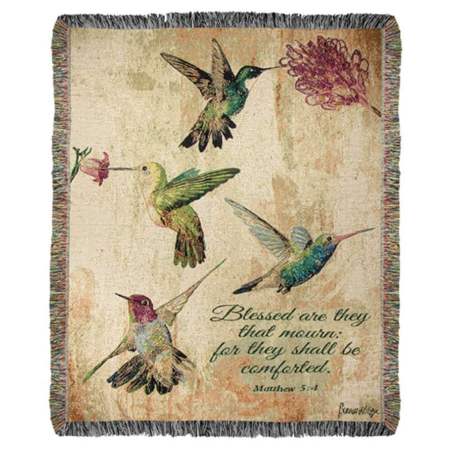 50" x 60" Hummingbird Hibiscus Tapestry Throw