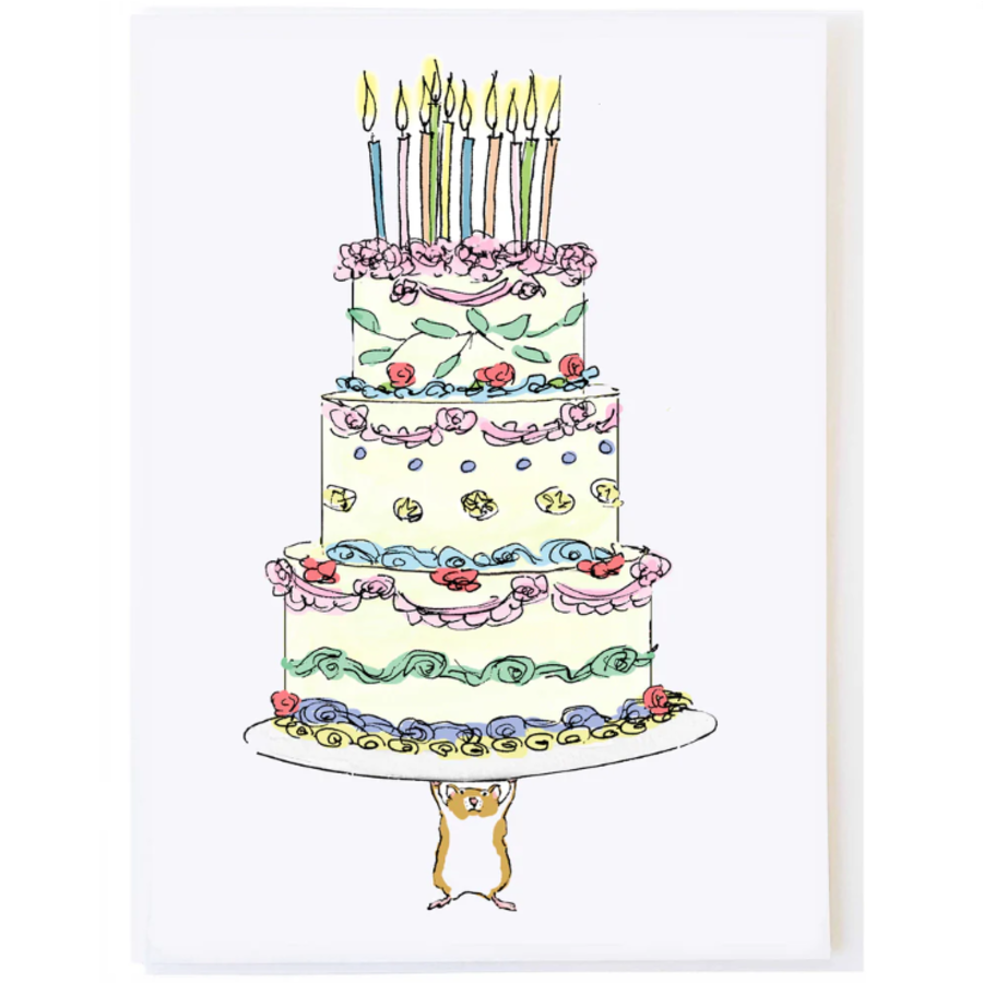 Hamster with Cake Card