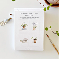 Potted Plants Paintable Notecards