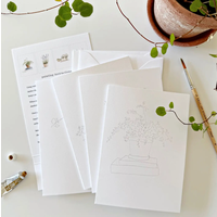 Potted Plants Paintable Notecards