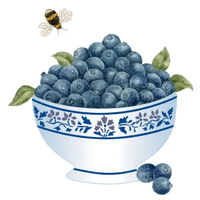 Flour Sack Towel Blueberry Bowl