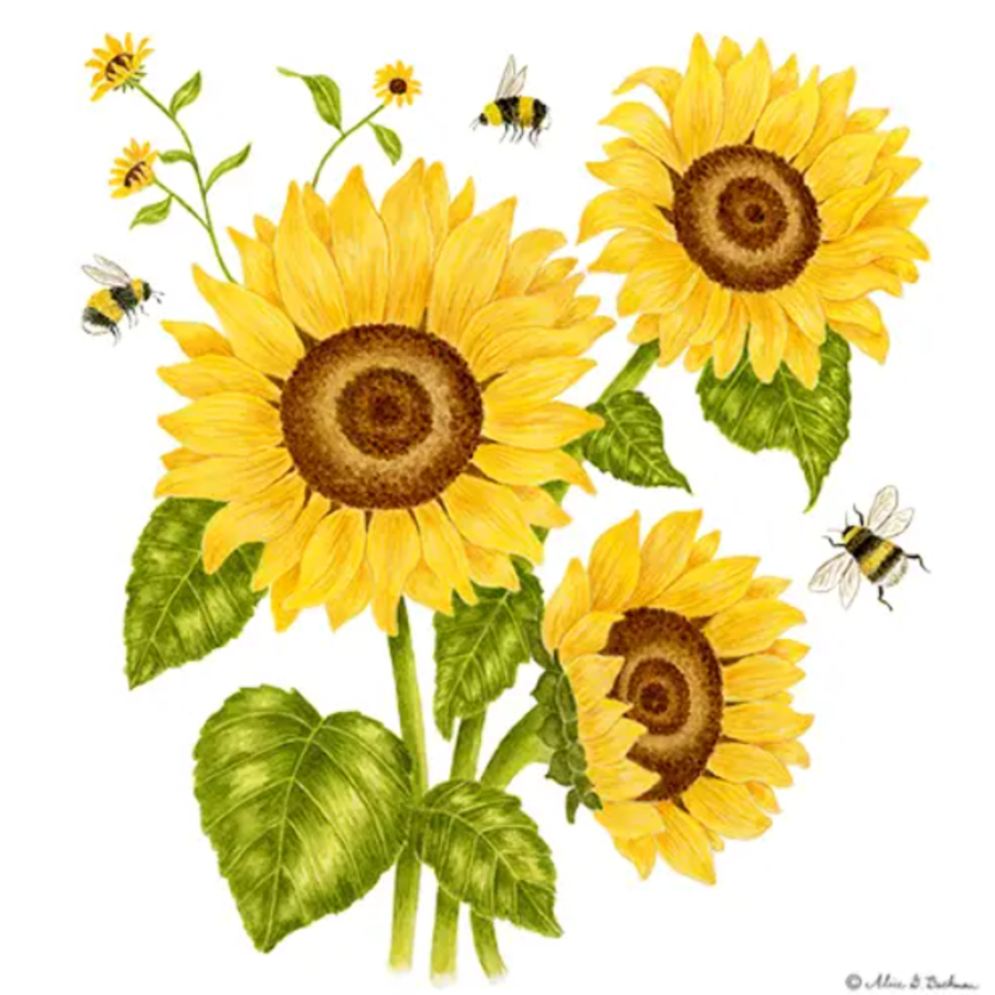 Flour Sack Towel Sunflowers