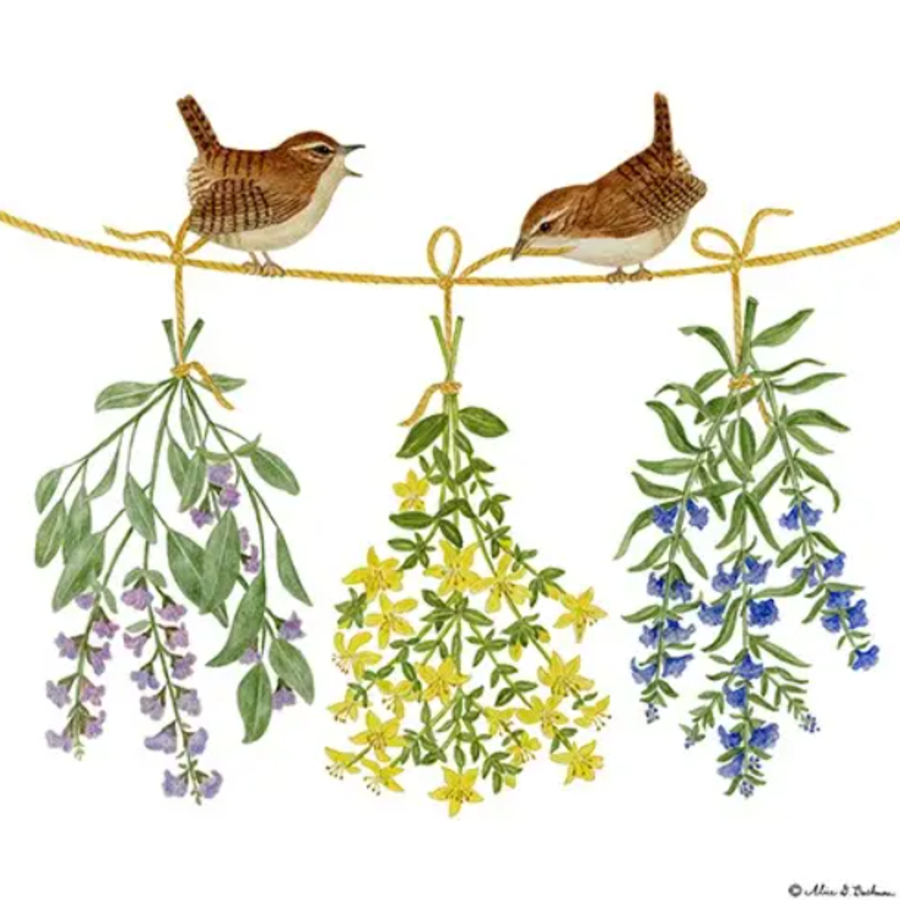 Flour Sack Towel Hanging Herbs