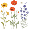 Alice's Cottage Flour Sack Towel Floral Trio