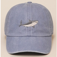 Shark Embroidered Cotton Baseball Cap