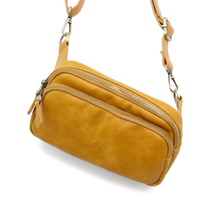 Vegan Leather Double Zip Sling/Belt Bag