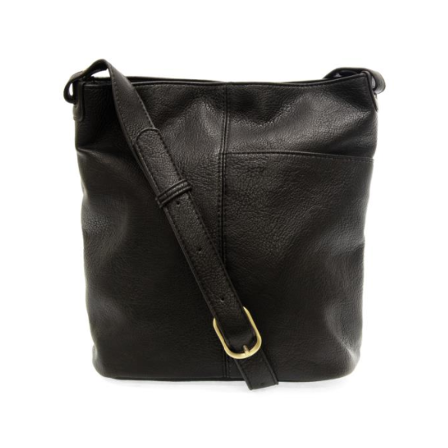 Vegan Leather Slip Pocket Bucket Bag