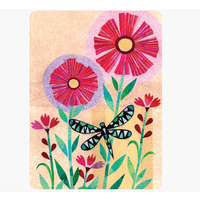 Dragonfly & Flowers Get Well Card