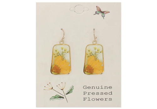  ZAD Cottage Floral Dried Sunflower Earrings 