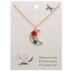 ZAD Multi Dried Flower Gold Moon Necklace