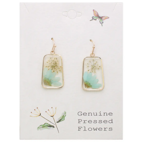  ZAD Vintage Mint Dried Flower Earrings 